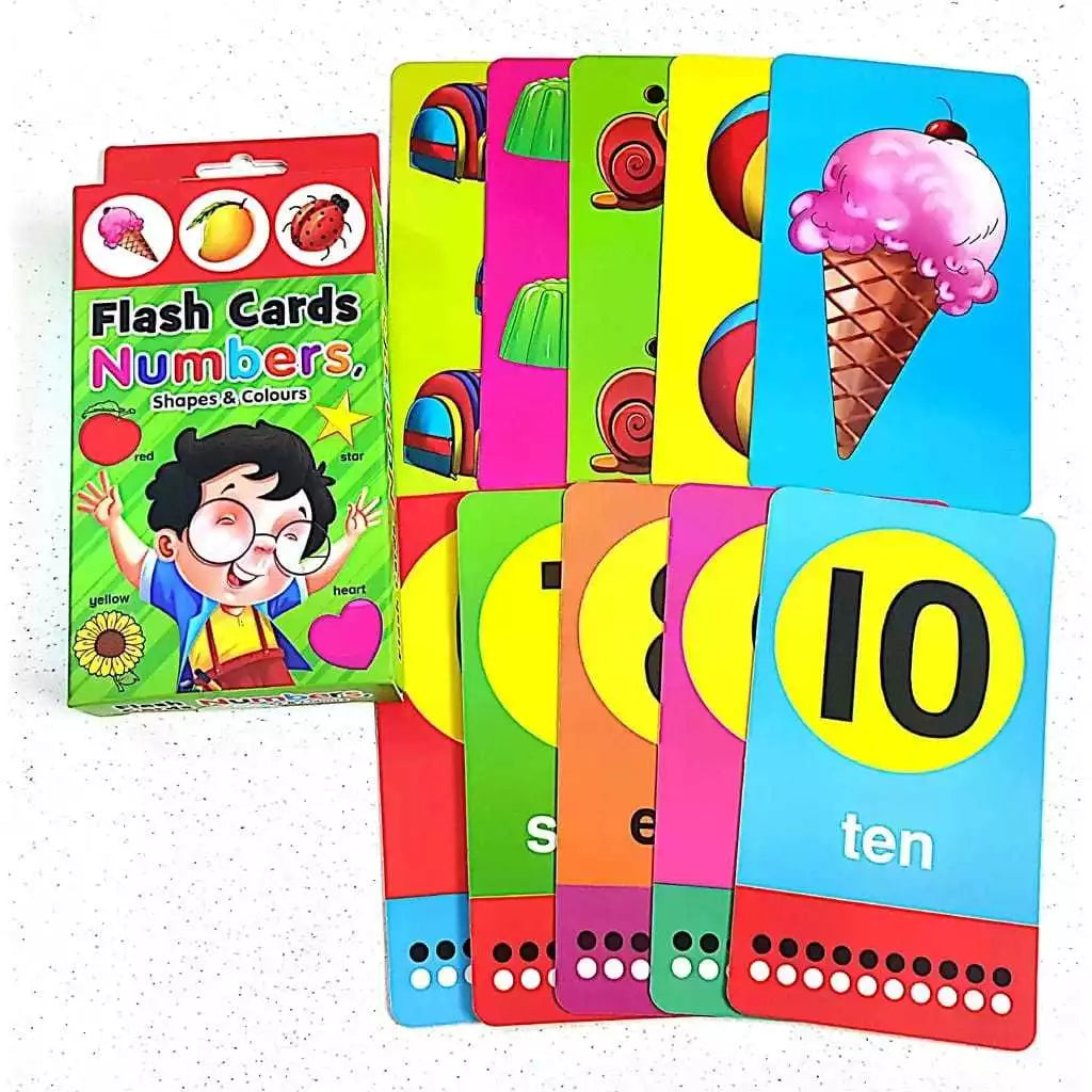 Flashcards numbers shapes and colors