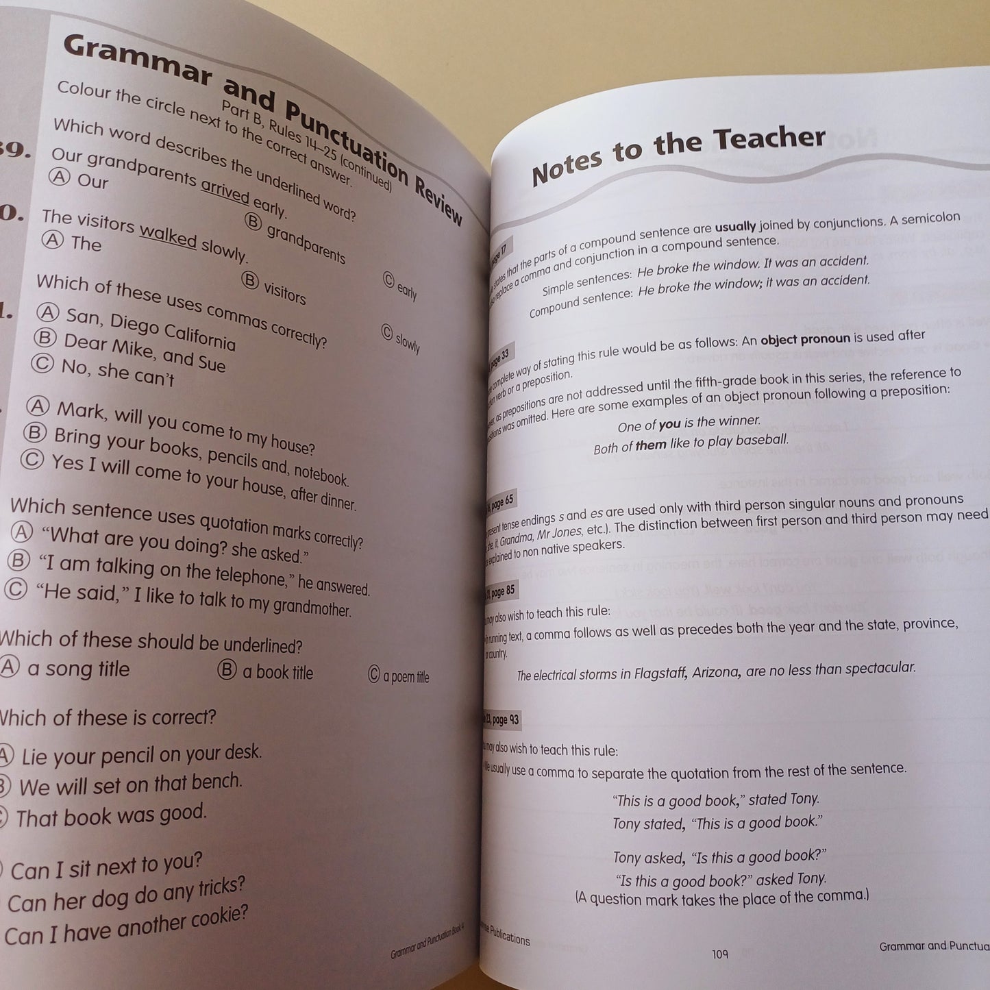 Grammar and Punctuation Book 4