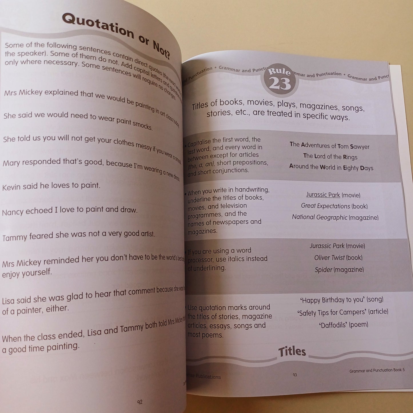Grammar and Punctuation Book 5
