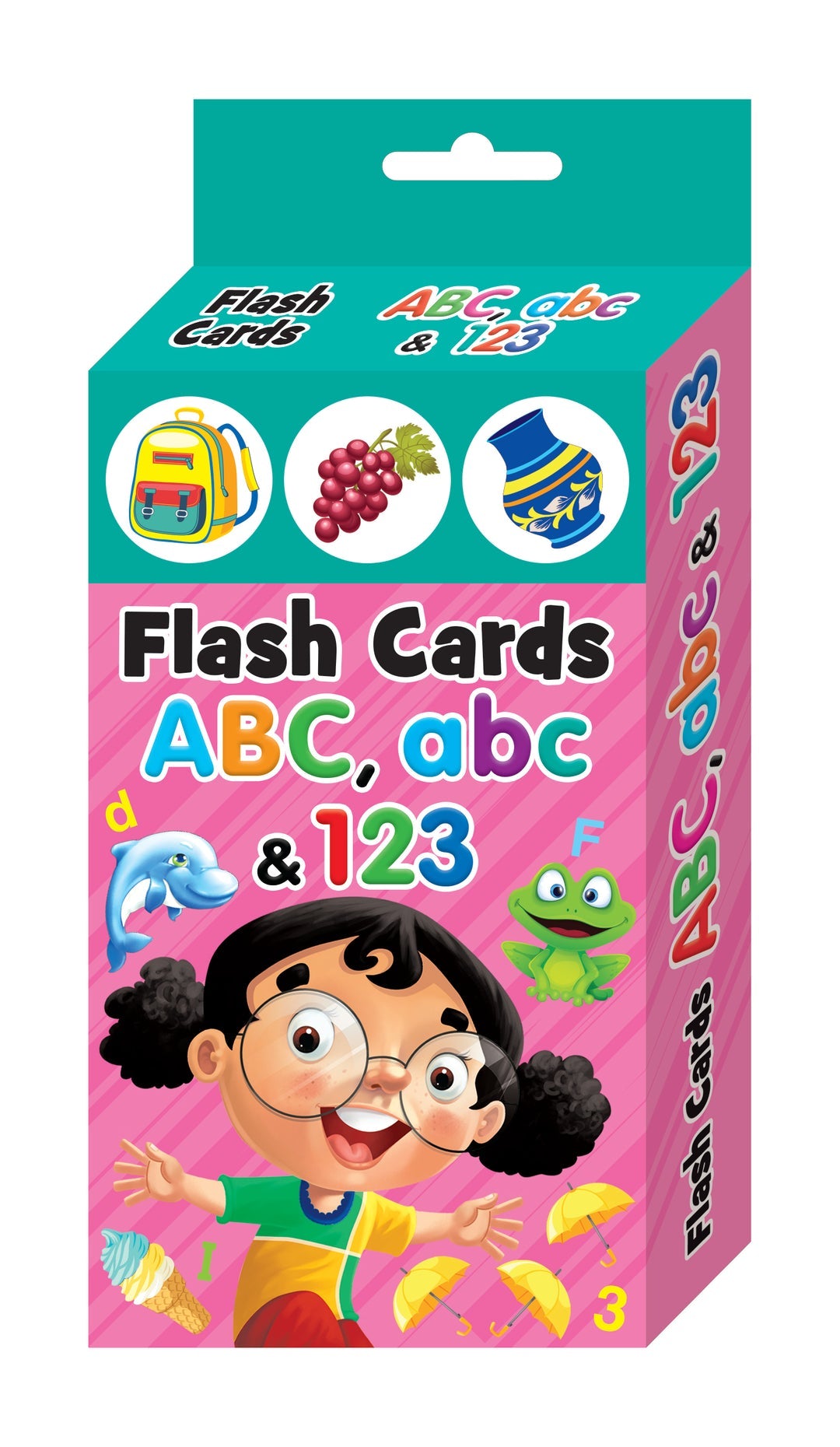 Flashcards ABC, abc and 123